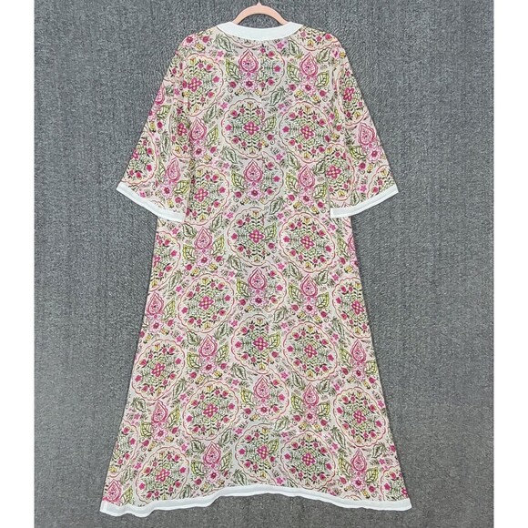 Torrid Kimono 00 Womens M/L Pink Floral Sheer Chiffon Cottagecore Boho Duster - Picture 7 of 11